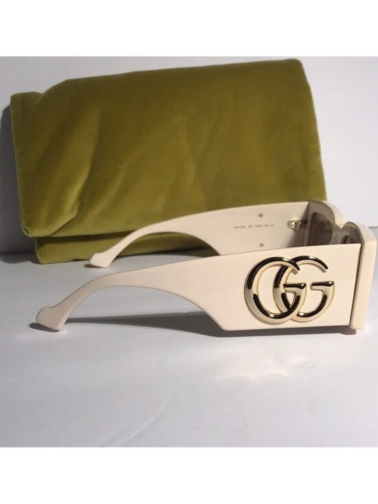 ✨ Authentic Gucci GG1425S Rectangular Sunglasses – Ivory White & Brown  ✨ main image 4